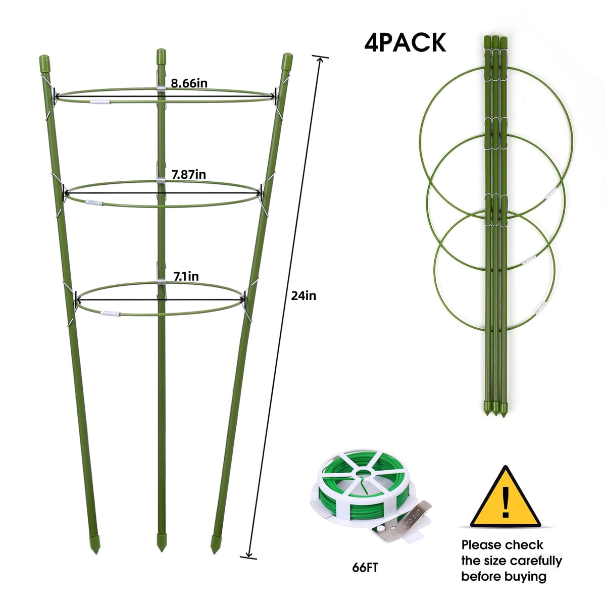 TOCCYARD adjustable hoop rings stabilize climbing plants