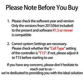 Togsher T-15 controller setting reminder to T15