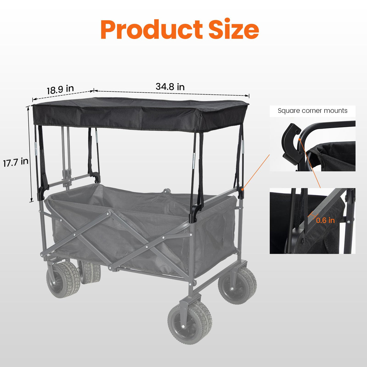 TOHARA removable canopy rods enabling fast setup and flexible shade on outings.