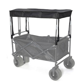 TOHARA wagon canopy attachment during quick install providing portable shade.