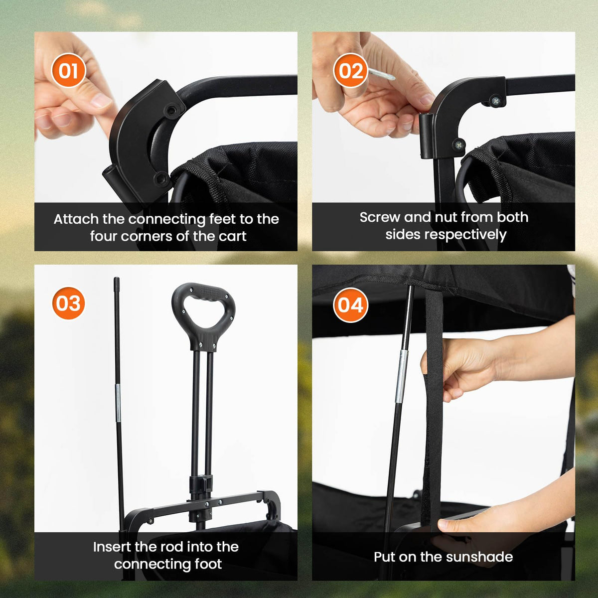 Flat-folding wagon compatibility check for curved square tube frames before purchase.