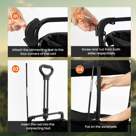 Flat-folding wagon compatibility check for curved square tube frames before purchase.