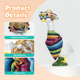 TOHARA yellow raincoat goose outfit with umbrella for rainy day yard charm.