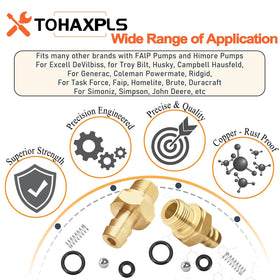 TOHAXPLS 7104228 brass barbs and O-rings ensuring leak‑free connections during use