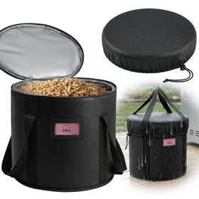 TOHONFOO 32LBS pellet storage container with large capacity for grilling sessions.