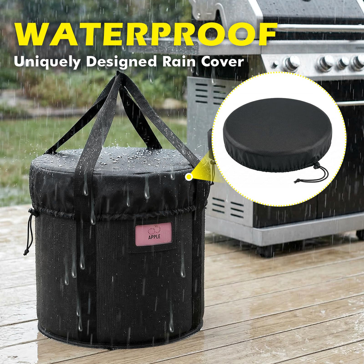 TOHONFOO foldable charcoal storage bin fits under grills for space saving.
