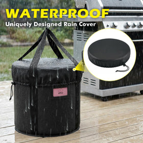 TOHONFOO foldable charcoal storage bin fits under grills for space saving.