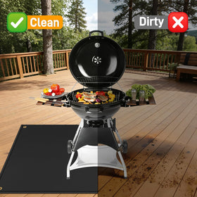 TOHONFOO grill mat shields patios from spills and stains during outdoor cookouts.