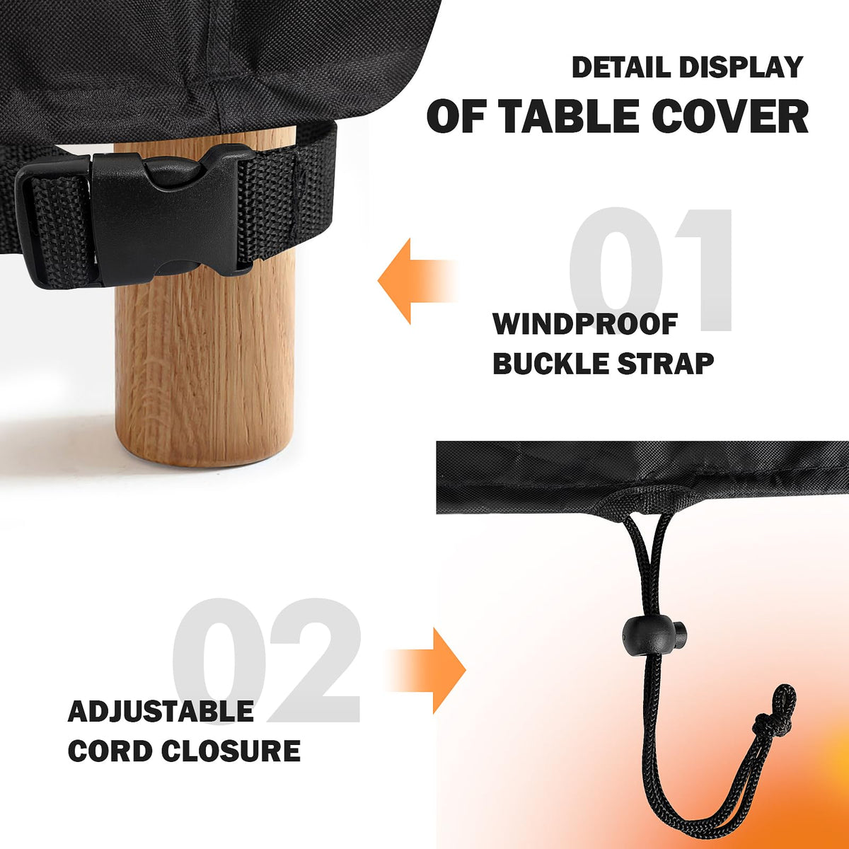 TOHONFOO all-season protection guards patio furniture from rain, snow, and sun.