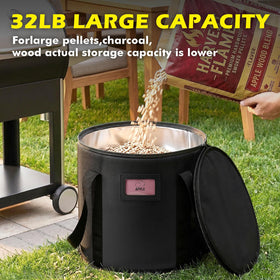 TOHONFOO waterproof pellet bin cover protects contents from rain and humidity.
