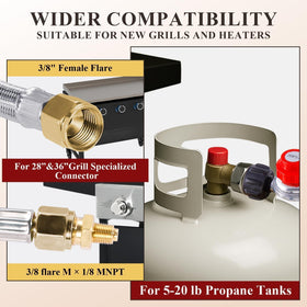TOHONGADON 3/8-inch flare connection ideal for Blackstone griddles.