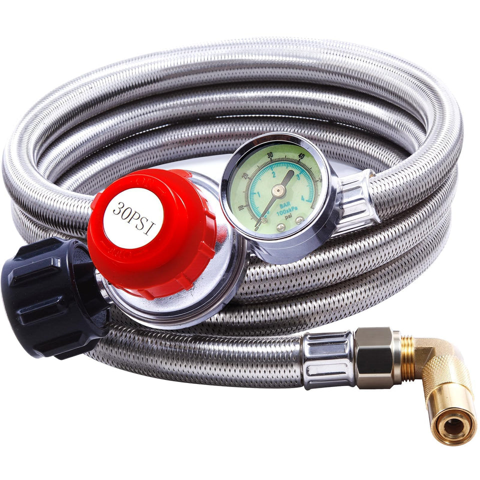 TOHONGADON propane hose with regulator for precise flame control during grilling