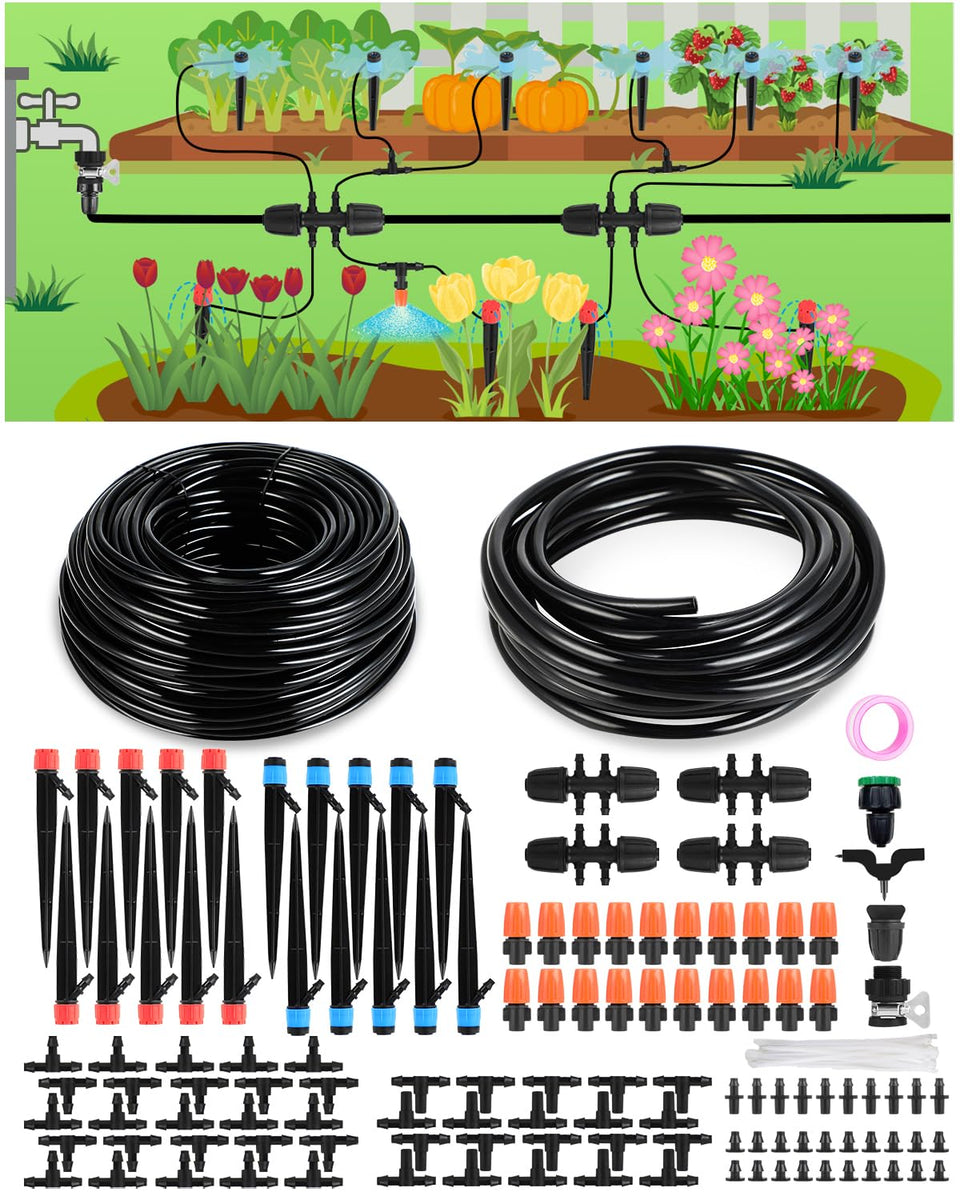 Toki-dot 230ft drip irrigation kit for precise outdoor watering