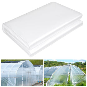 ToLanbbt 12x26 ft clear greenhouse plastic sheeting roll provides even light for seedlings.