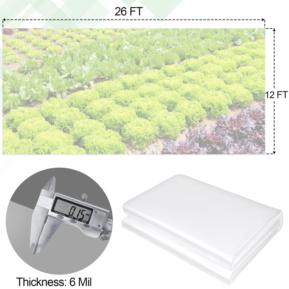 ToLanbbt 6mil heavy-duty greenhouse film emphasizes durability against wind and rain.