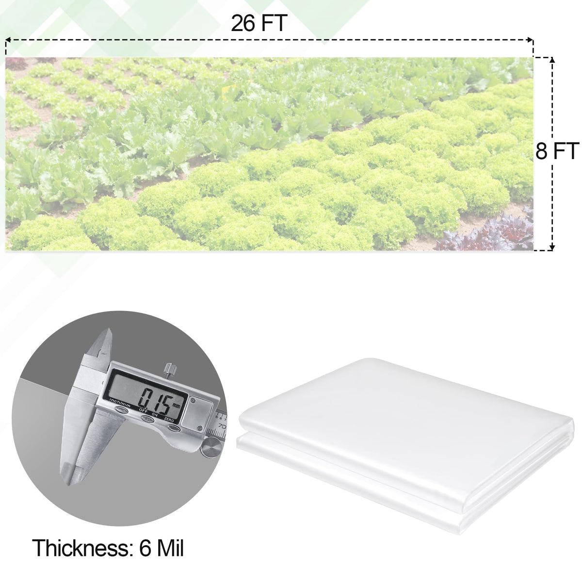 ToLanbbt 6mil polyethylene cover offers durable protection against the elements.