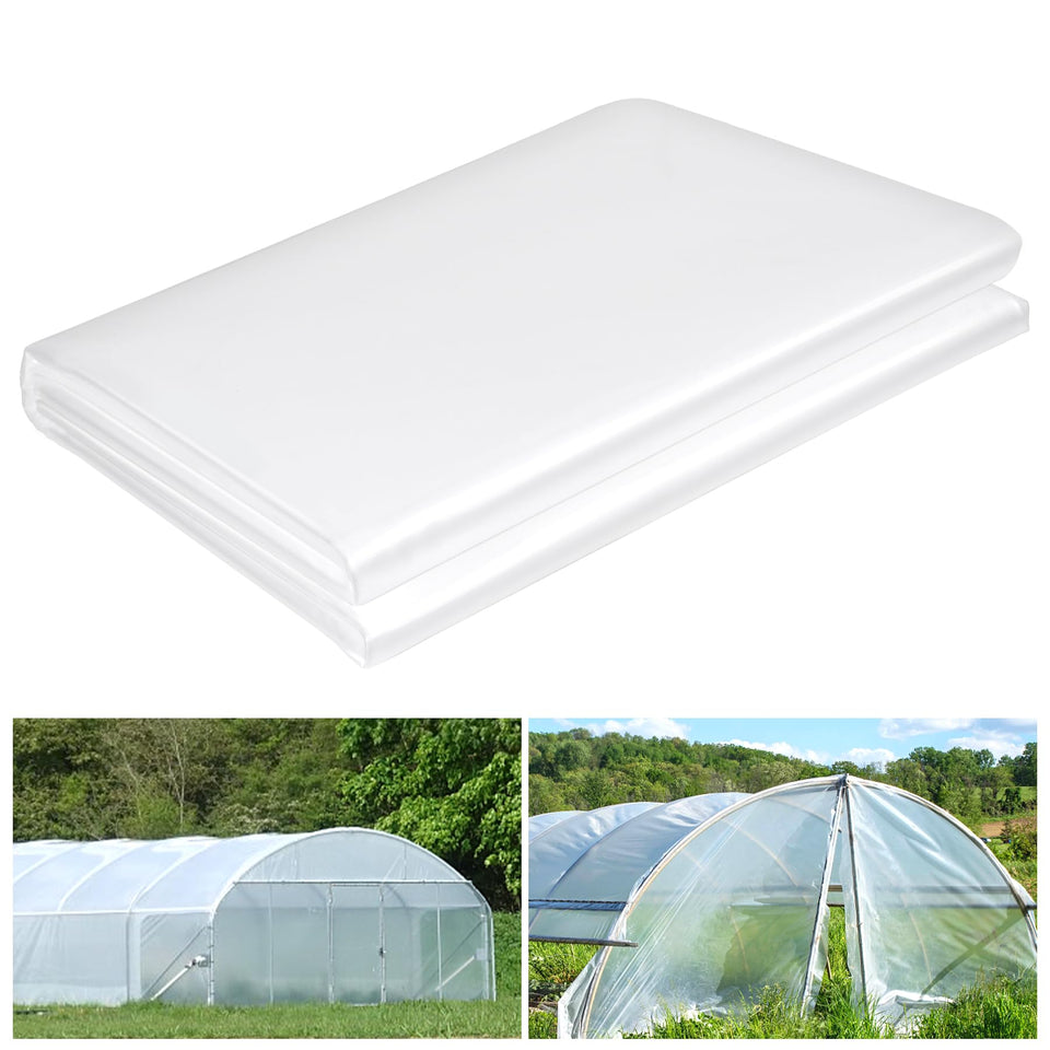 ToLanbbt 8x26ft clear greenhouse film for even light and healthy growth.