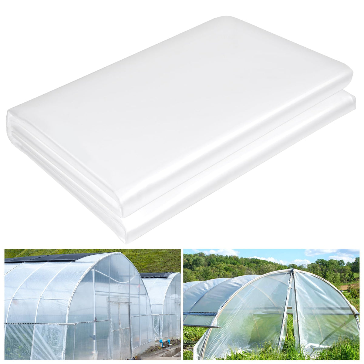 ToLanbbt greenhouse film clear 6 mil front view showing durable cover.