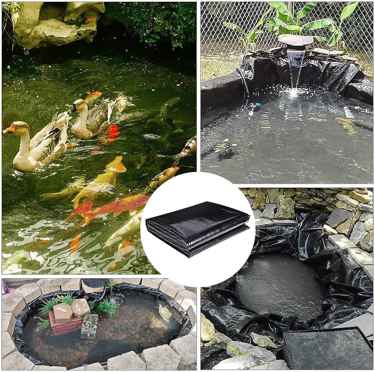 ToLanbbt HDPE liner with flat underlayment for easy garden ponds.