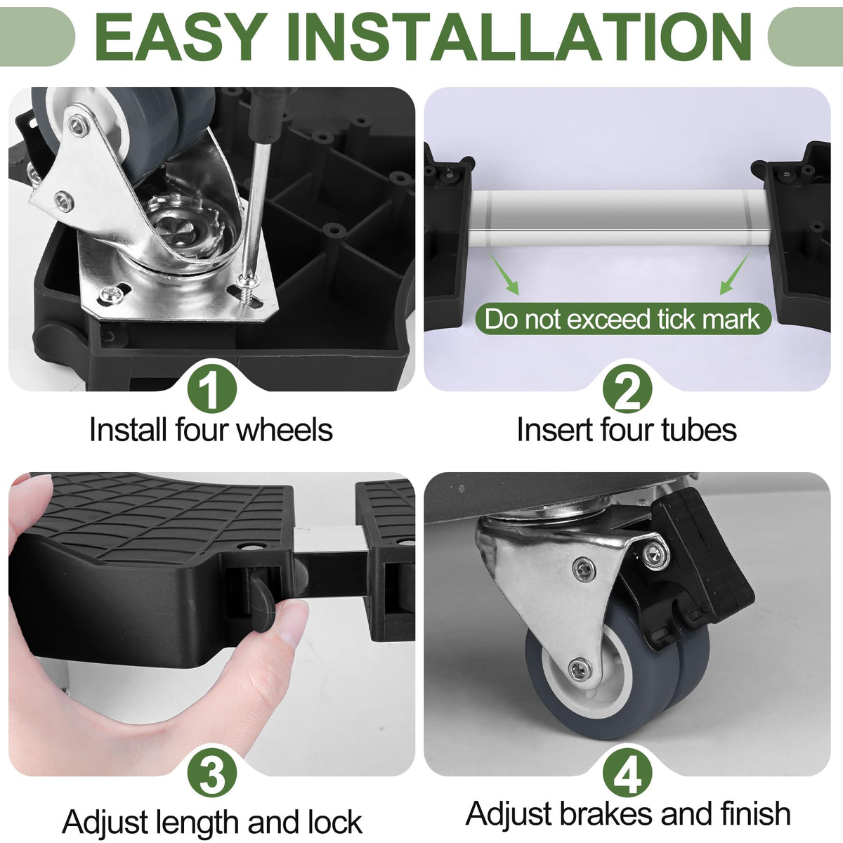 ToLanbbt 4-inch height boost helps protect floors and prevent ground contact.