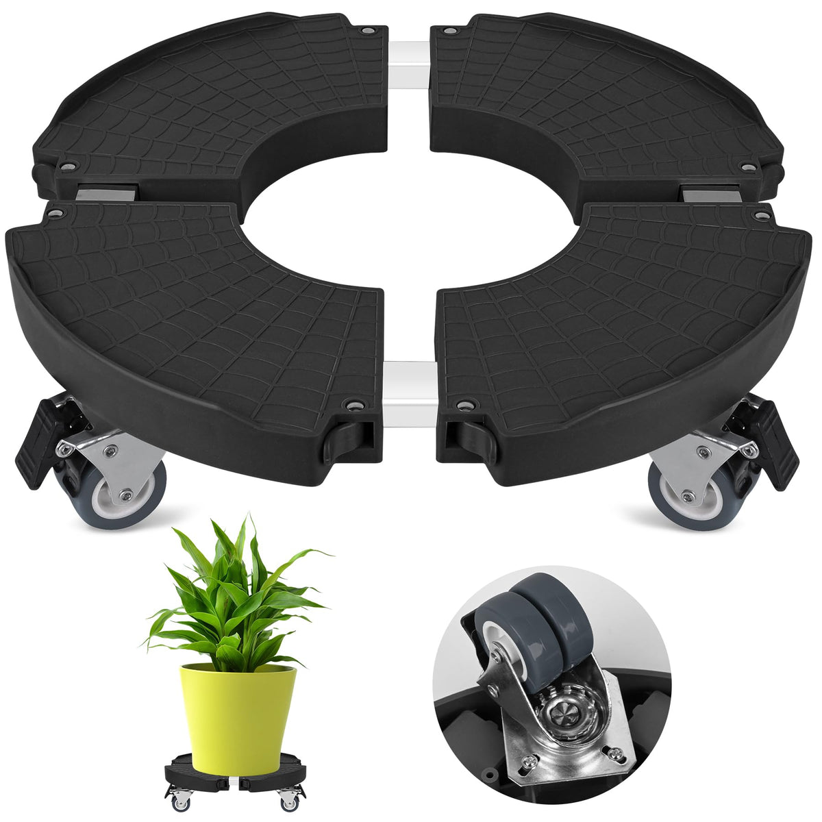 tolanbbt plant caddy stand with 360° wheels for easy movement and stable placement