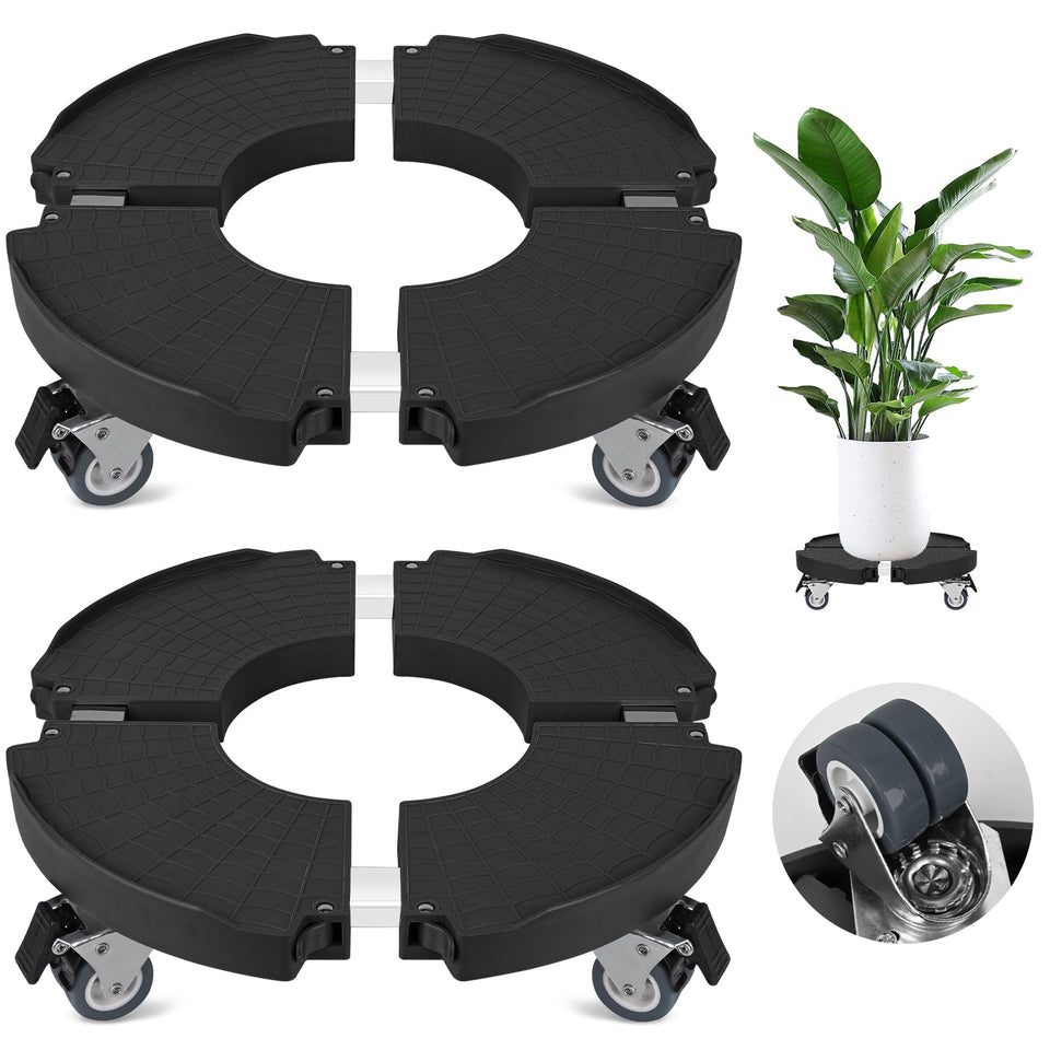 ToLanbbt plant caddy stand with 360° wheels for smooth indoor movement.