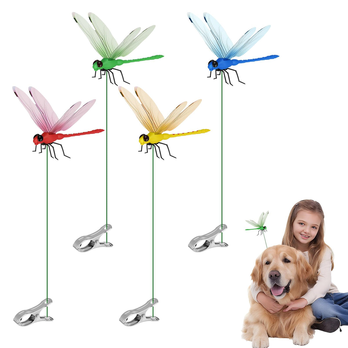 Tolego 3D dragonfly garden clip for patio adds durable color to outdoor spaces.