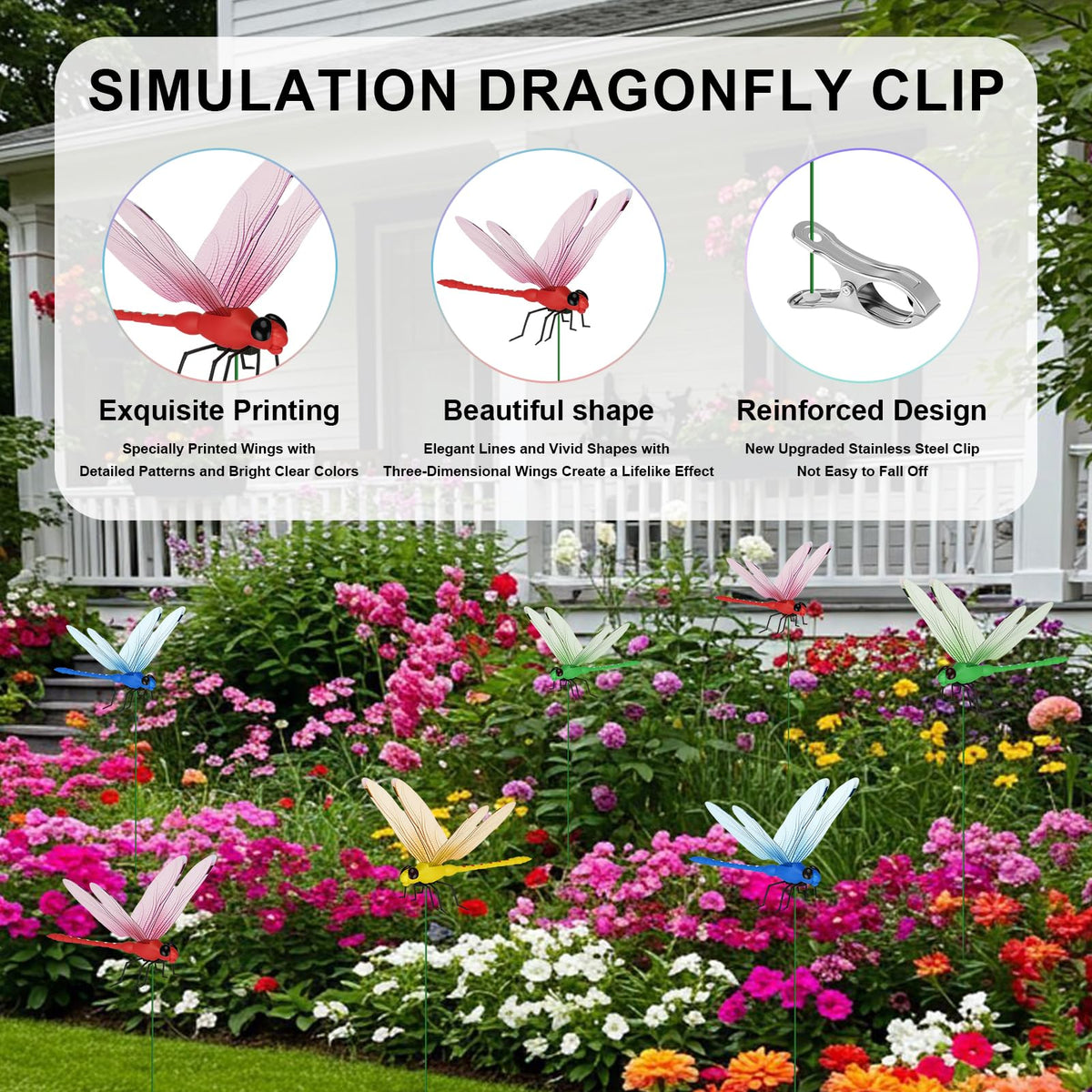 Tolego dragonfly clip in yard showcases lifelike coloration