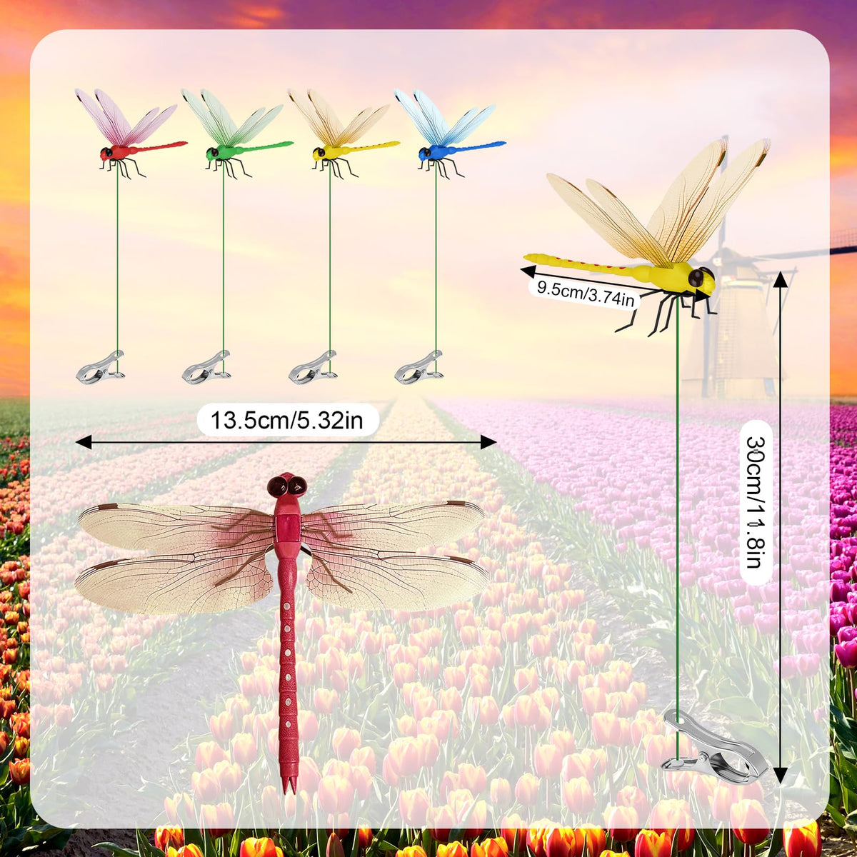 Tolego outdoor dragonfly garden display clip attaches easily to branches