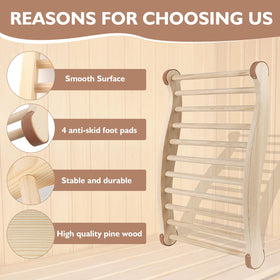 Tolhyun sauna backrest fits barrel and infrared saunas with comfortable curvature.