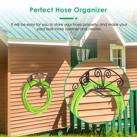 TomCare decorative bronze finish blends with outdoor spaces while organizing hoses