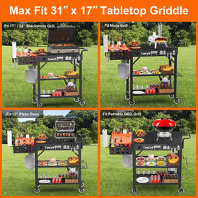 TomCare detachable grill caddy provides easy access to utensils.