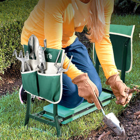 TomCare foldable green garden stool is portable and easy to store.