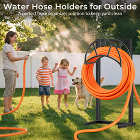TomCare outdoor hose storage supports 160 ft hoses in yards.