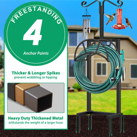 TomCare hose holder showing shepherd hooks for hanging tools and accessories.