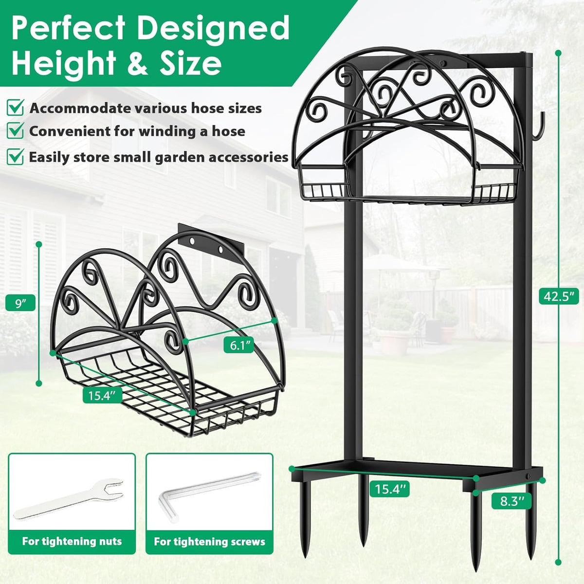 TomCare garden organizer adds a neat, timeless touch.