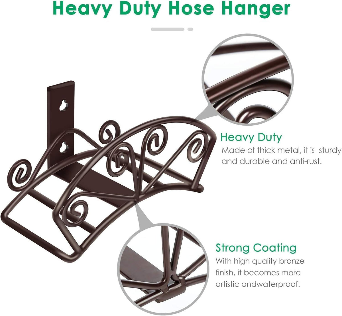 TomCare heavy-duty metal hose hanger supports large hoses