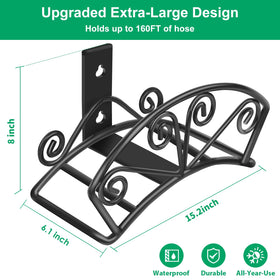 TomCare heavy-duty metal hose holder provides durable support for long hoses