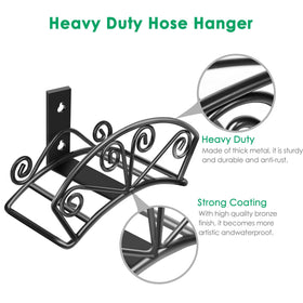 TomCare heavy-duty metal hose organizer for durable outdoor storage.