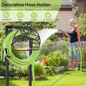 TomCare hose holder adds decorative yard design while organizing hoses