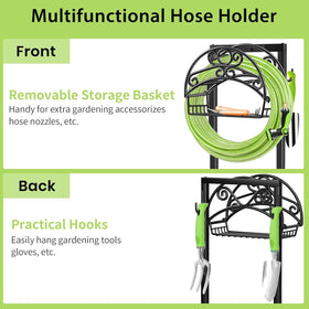 TomCare freestanding hose holder is easy to install in a garden