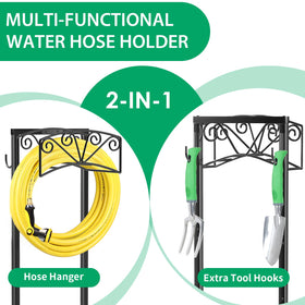 TomCare hose holder with four ground spikes ensuring stable anchoring