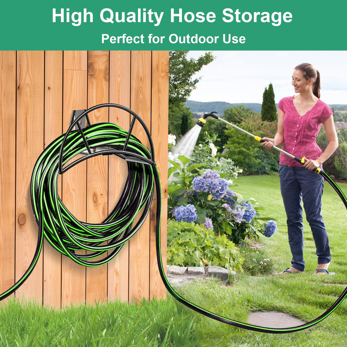 TomCare outdoor hose storage reduces clutter and tripping hazards.