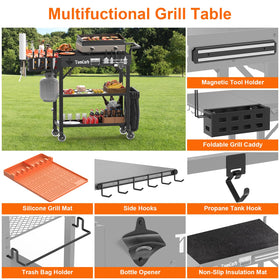 TomCare silicone grill mat protects surfaces and catches drips.