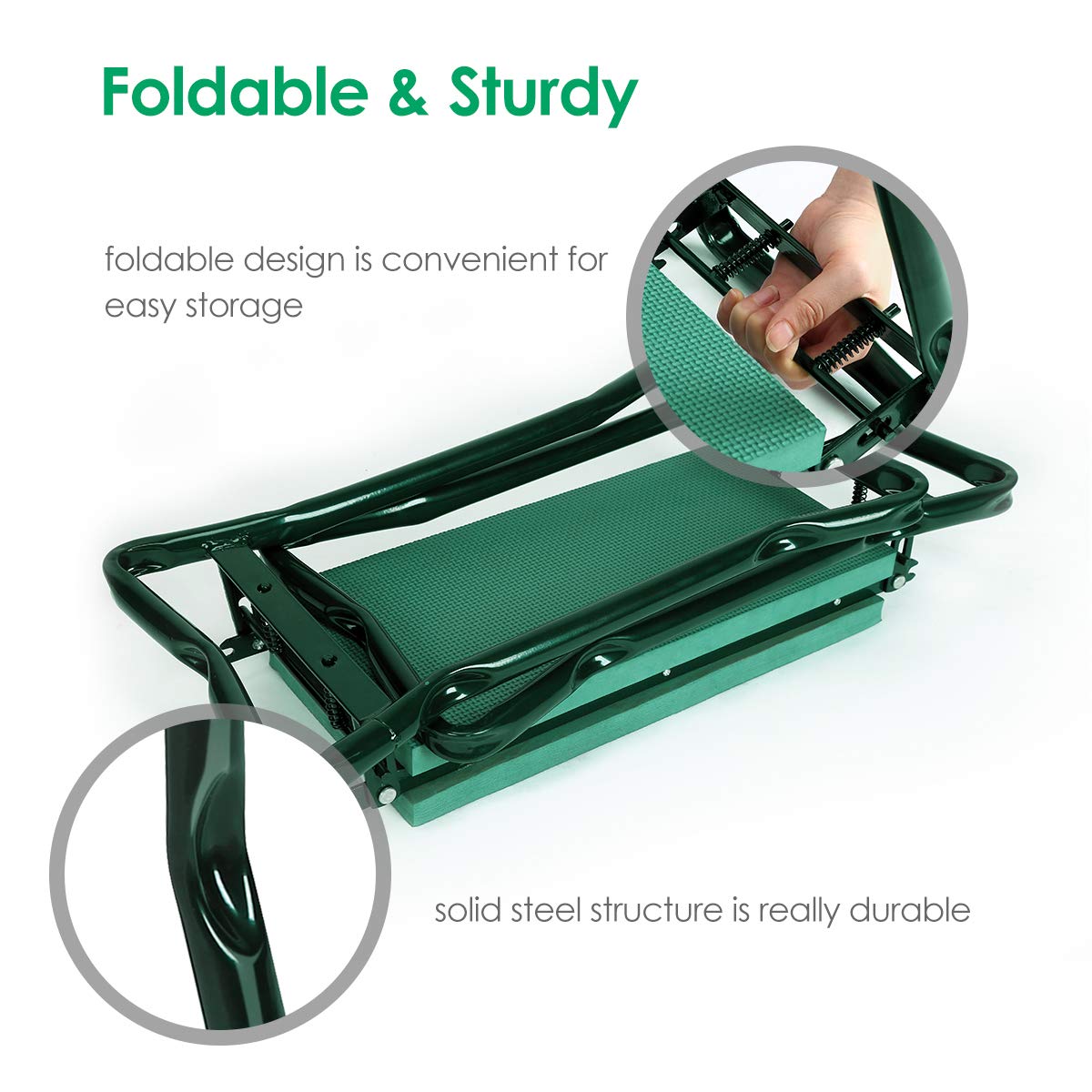 TomCare sturdy steel frame supports up to 330 lbs.