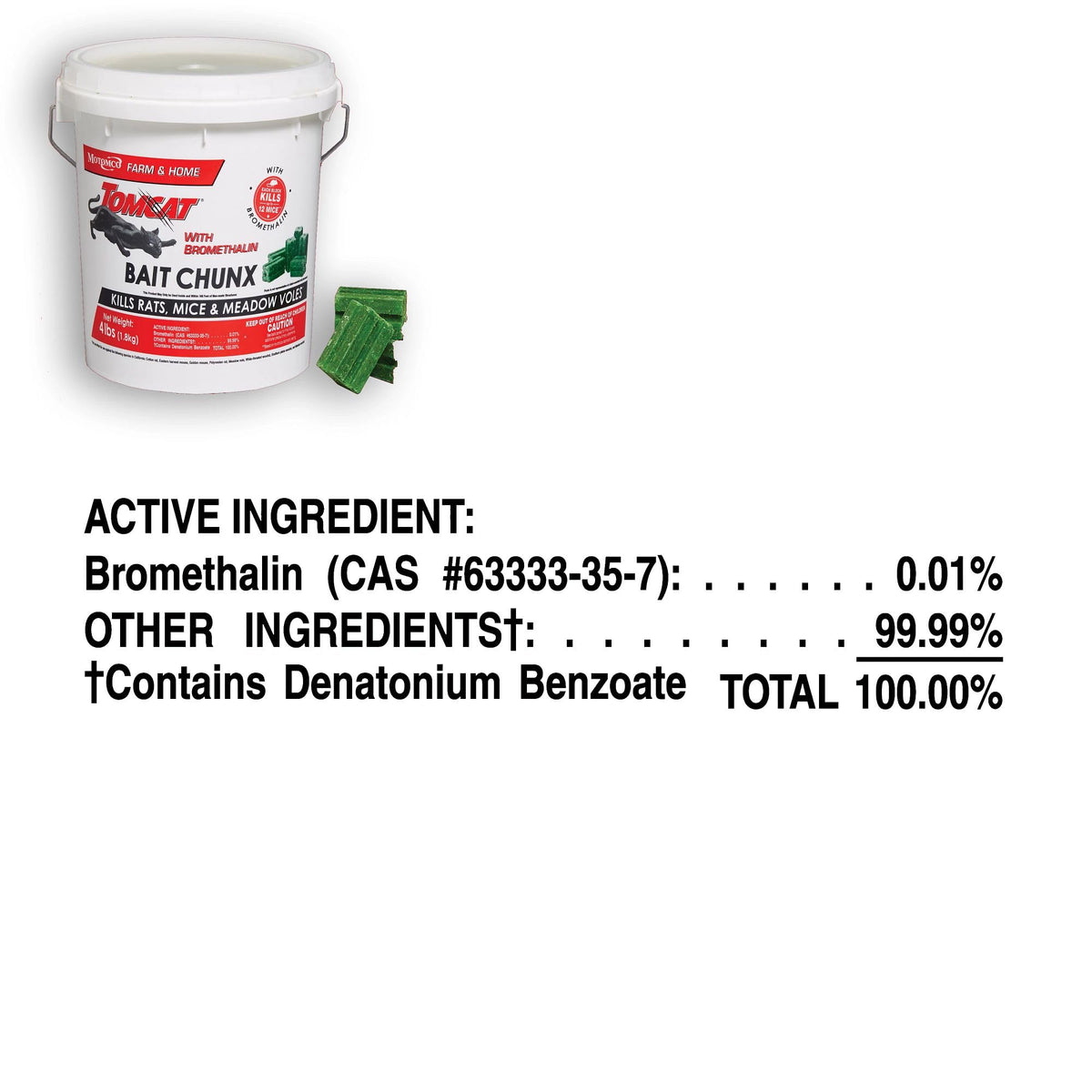 4.25 lb pail packaging for easy deployment of bait blocks.
