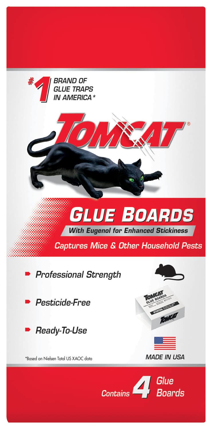 Tomcat glue boards trap cockroaches in dark corners