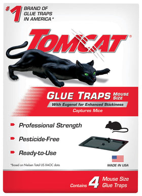 Tomcat glue trap after capture ready for disposal and cleanup