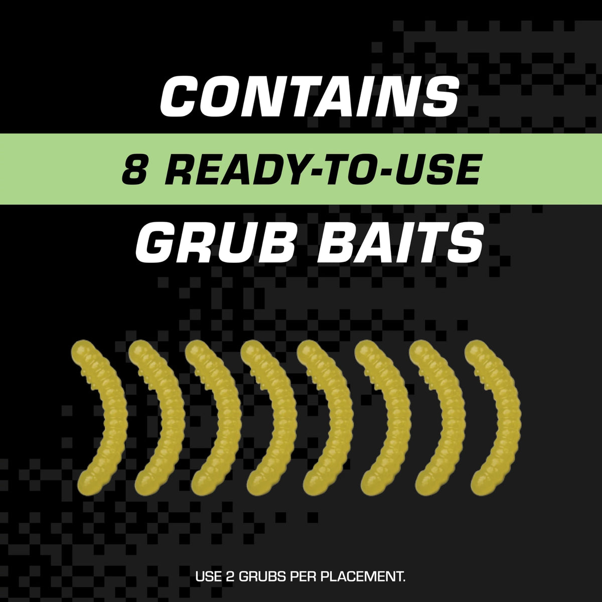 Tomcat Mole Killer Grubs bait close-up highlights grub shape.