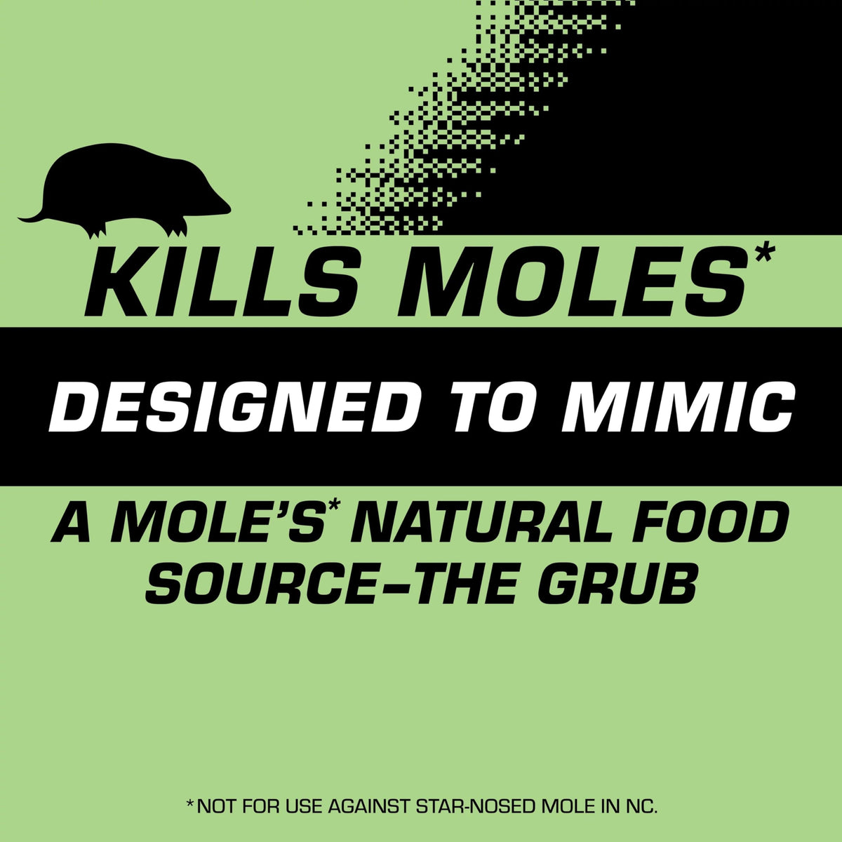 Tomcat Mole Killer Grubs grub-shaped baits mimic natural food.